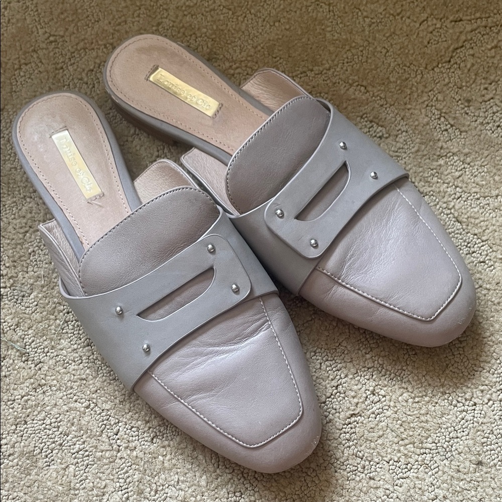 Louise et Cie Gray Mules leather upper shoes